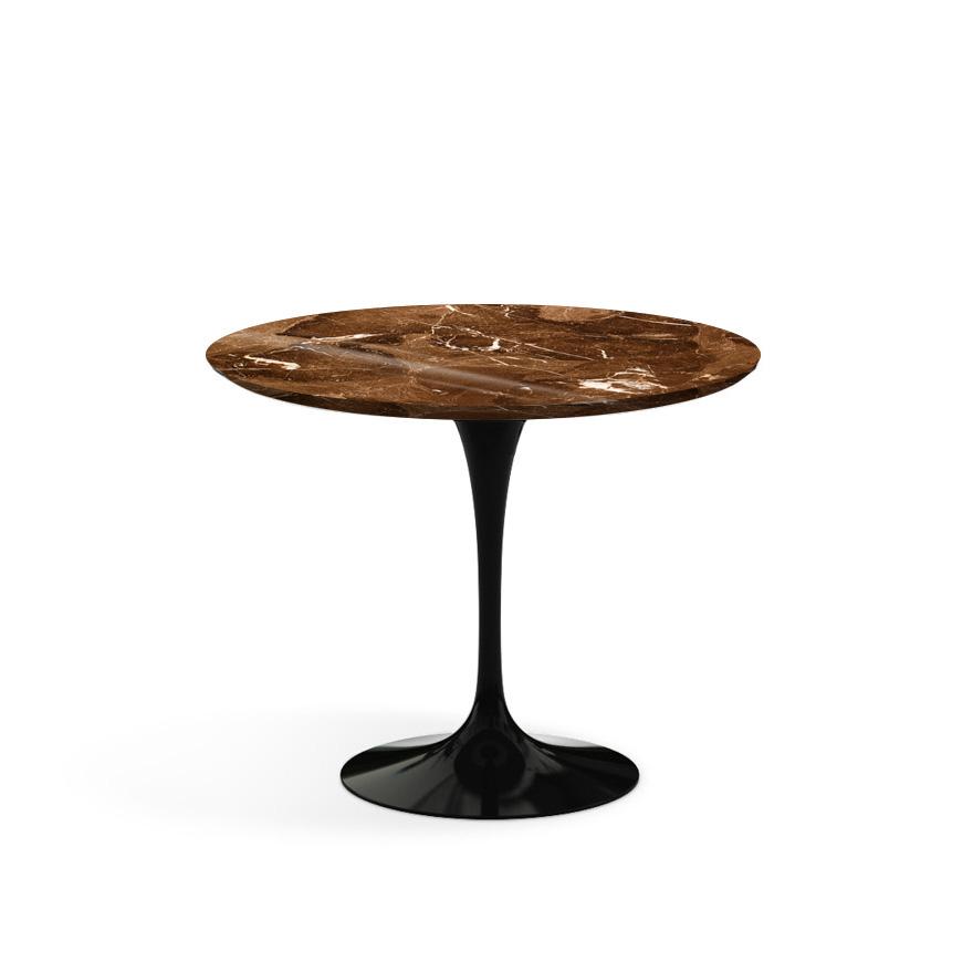 Saarinen 35&quot; Round Dining Table Dining Tables Knoll Black Espresso marble, Shiny finish 