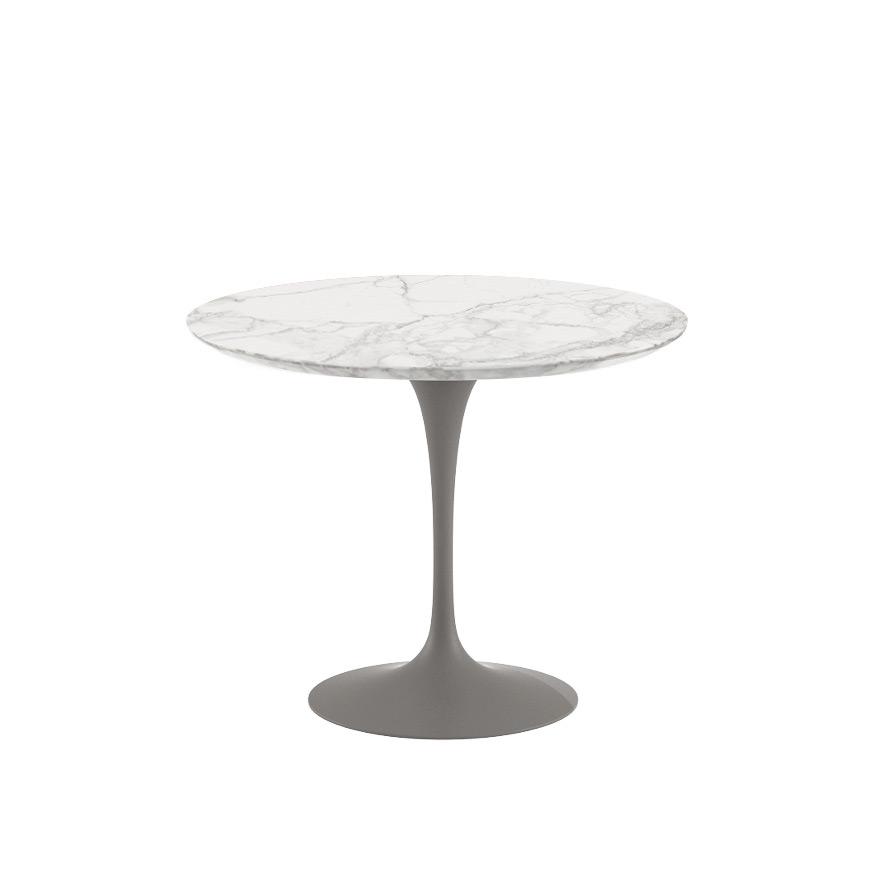 Saarinen 35&quot; Round Dining Table Dining Tables Knoll Grey Calacatta marble, Satin finish 