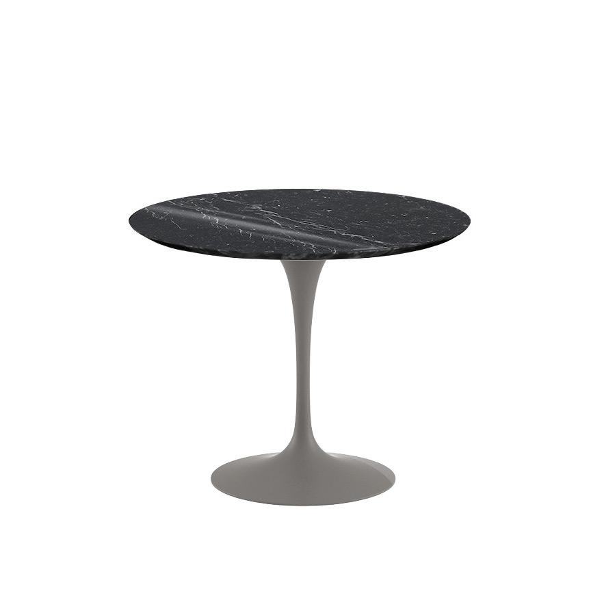 Saarinen 35&quot; Round Dining Table Dining Tables Knoll Grey Nero Marquina marble, Shiny finish 