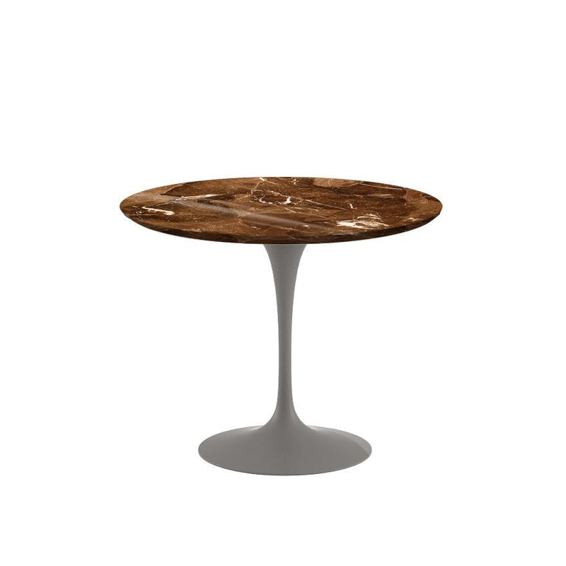 Saarinen 35" Round Dining Table Dining Tables Knoll Grey Espresso marble, Shiny finish 