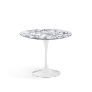 Saarinen 35" Round Dining Table Dining Tables Knoll White Arabescato marble, Shiny finish 