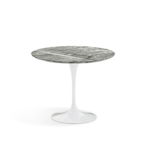 Saarinen 35" Round Dining Table Dining Tables Knoll White Grey marble, Shiny finish 