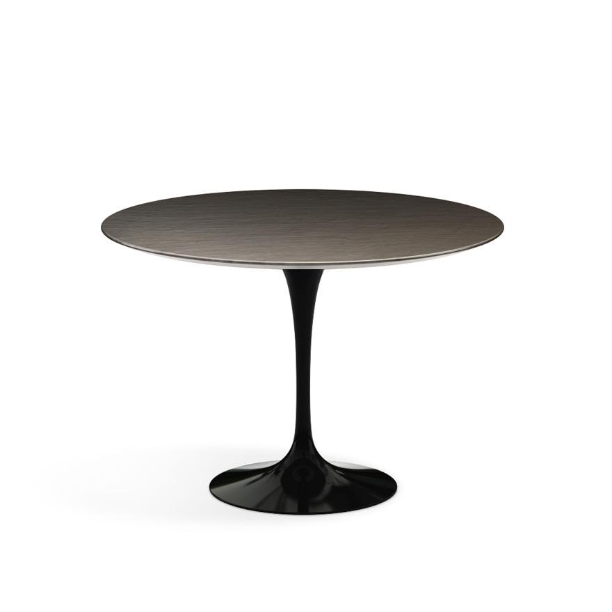 Saarinen 42&quot; Round Dining Table Dining Tables Knoll Black Slate, Natural 