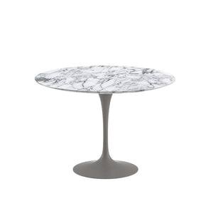 Saarinen 42" Round Dining Table Dining Tables Knoll Grey Arabescato Satin Coated Marble 