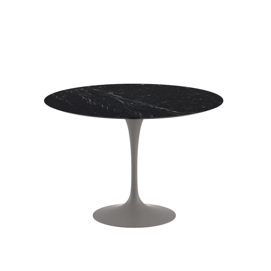 Saarinen 42&quot; Round Dining Table Dining Tables Knoll Grey Nero Marquina Satin Coated Marble 