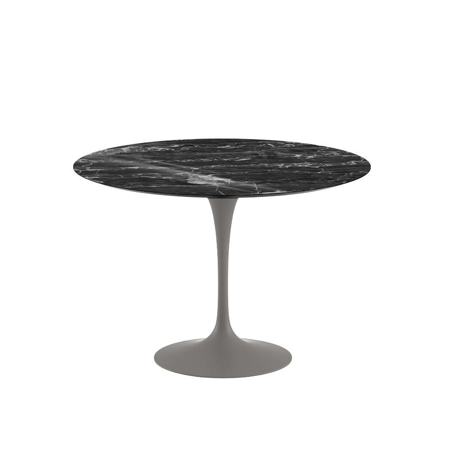 Saarinen 42&quot; Round Dining Table Dining Tables Knoll Grey Portoro marble, Shiny finish 