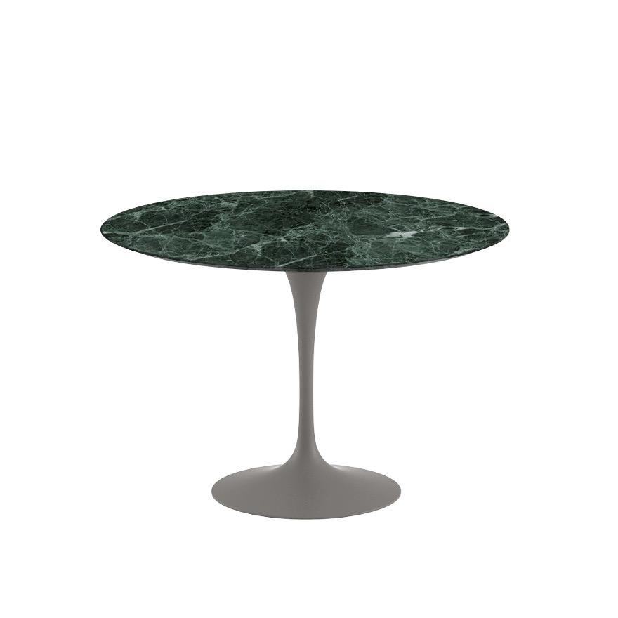 Saarinen 42&quot; Round Dining Table Dining Tables Knoll Grey Verde Alpi Satin Coated Marble 