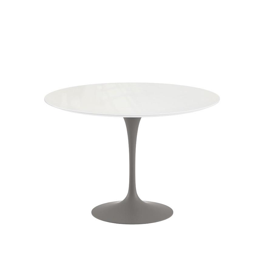 Saarinen 42" Round Dining Table Dining Tables Knoll Grey Vetro Bianco 