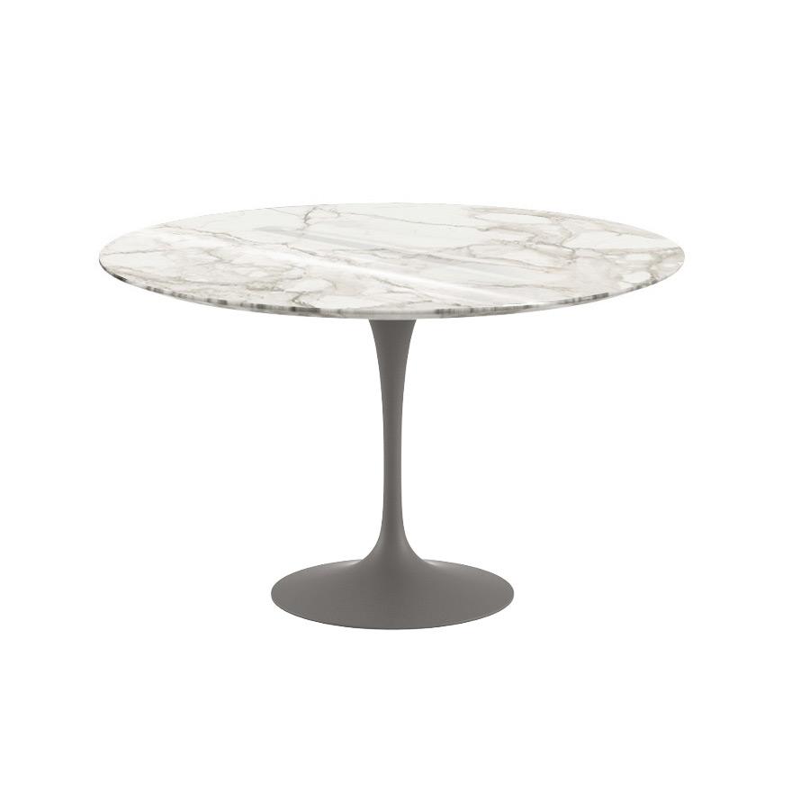 Saarinen 47" Round Dining Table Dining Tables Knoll Grey Calacatta marble, Shiny finish 