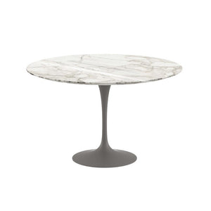 Saarinen 47" Round Dining Table Dining Tables Knoll Grey Calacatta marble, Shiny finish 