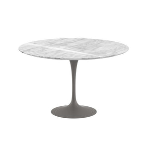 Saarinen 47" Round Dining Table Dining Tables Knoll Grey Carrara marble, Shiny finish 