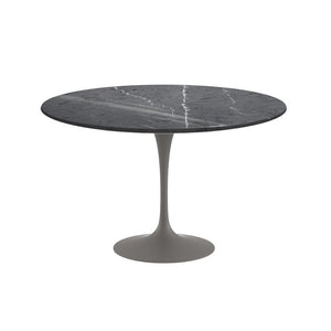 Saarinen 47" Round Dining Table Dining Tables Knoll Grey Grigio Marquina marble, Shiny finish 