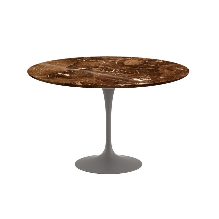 Saarinen 47" Round Dining Table Dining Tables Knoll Grey Espresso marble, Shiny finish 