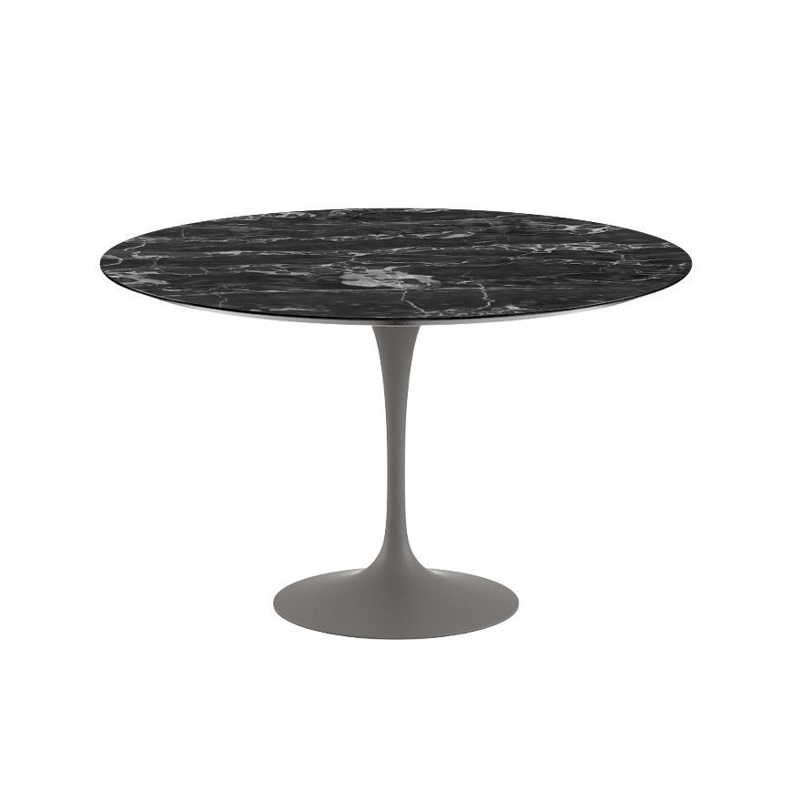 Saarinen 47&quot; Round Dining Table Dining Tables Knoll Grey Portoro marble, Satin finish 