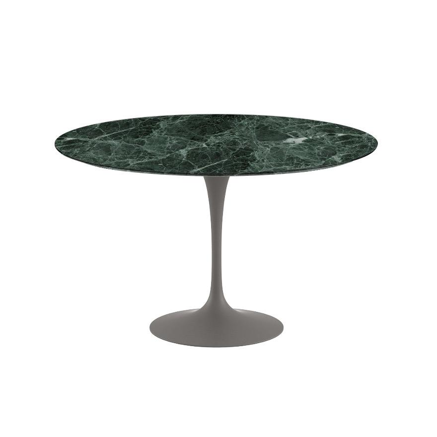 Saarinen 47&quot; Round Dining Table Dining Tables Knoll Grey Verde Alpi marble, Satin finish 