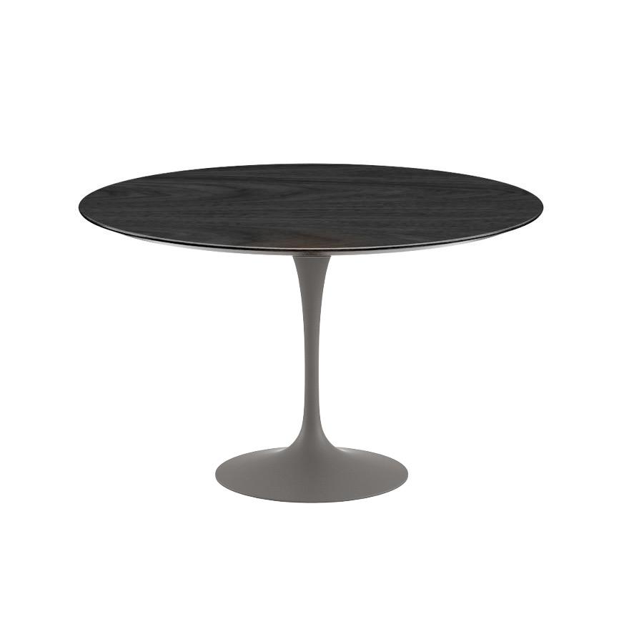Saarinen 47&quot; Round Dining Table Dining Tables Knoll Grey Ebonized Walnut 