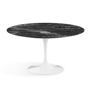 Saarinen 54" Round Dining Table Dining Tables Knoll White Portoro marble, Shiny finish 