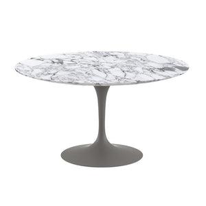 Saarinen 54" Round Dining Table Dining Tables Knoll Grey Arabescato marble, Satin finish 