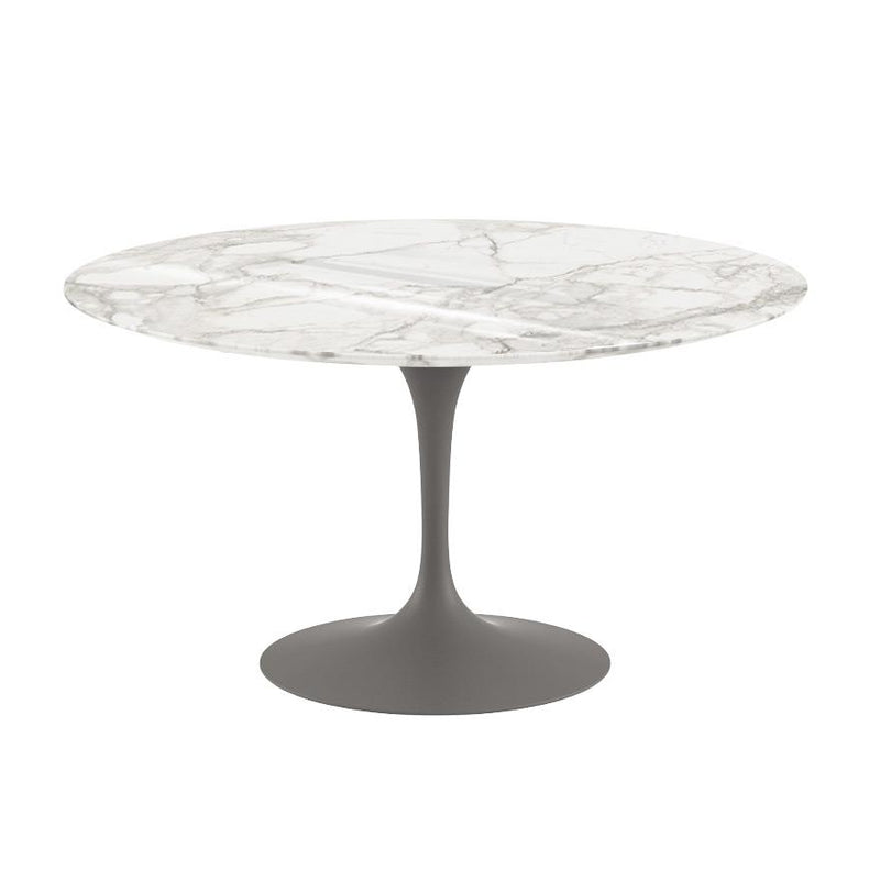 Saarinen 54" Round Dining Table Dining Tables Knoll Grey Calacatta marble, Shiny finish 