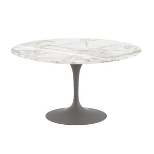 Saarinen 54" Round Dining Table Dining Tables Knoll Grey Calacatta marble, Shiny finish 
