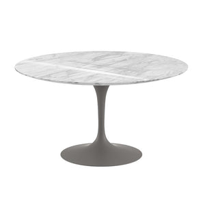 Saarinen 54" Round Dining Table Dining Tables Knoll Grey Carrara marble, Shiny finish 