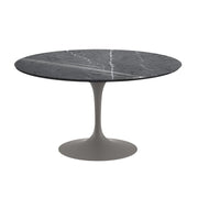 Saarinen 54" Round Dining Table Dining Tables Knoll Grey Grigio Marquina marble, Shiny finish 