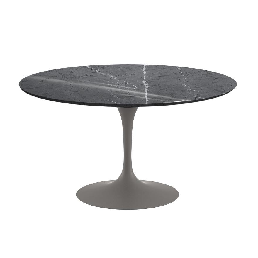 Saarinen 54" Round Dining Table Dining Tables Knoll Grey Grigio Marquina marble, Shiny finish 