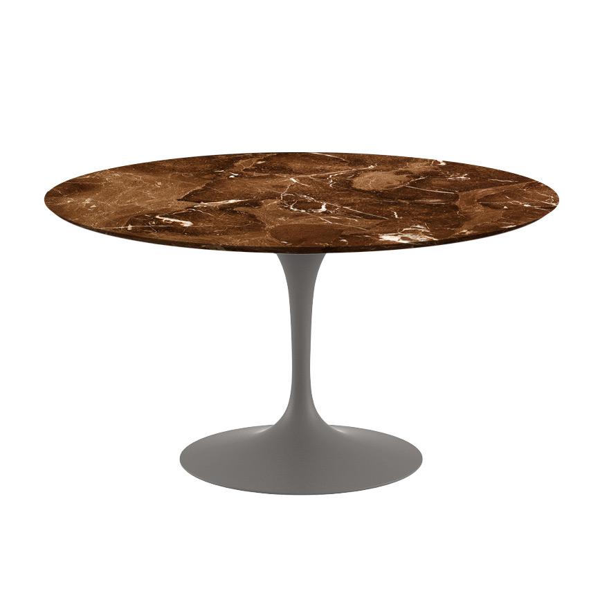 Saarinen 54&quot; Round Dining Table Dining Tables Knoll Grey Espresso marble, Satin finish 