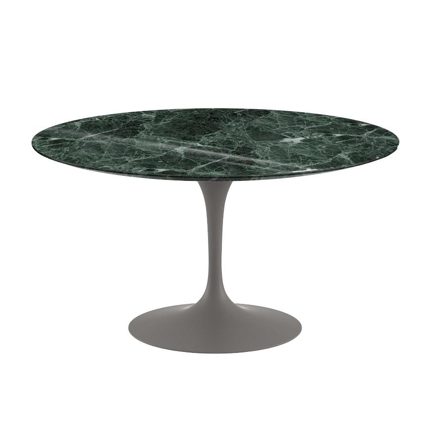 Saarinen 54&quot; Round Dining Table Dining Tables Knoll Grey Verde Alpi marble, Shiny finish 