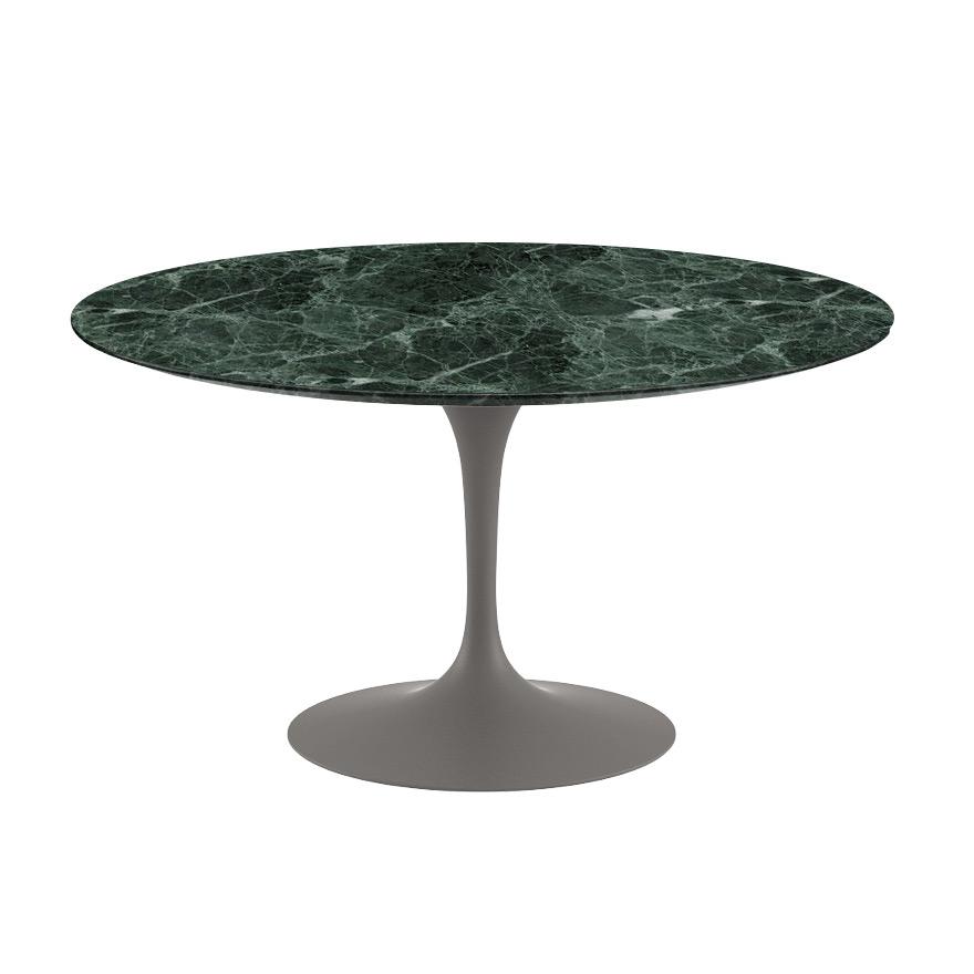 Saarinen 54&quot; Round Dining Table Dining Tables Knoll Grey Verde Alpi marble, Satin finish 