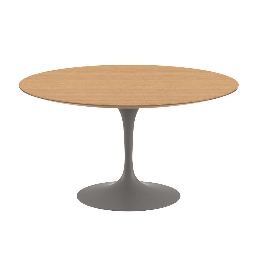Saarinen 54&quot; Round Dining Table Dining Tables Knoll Grey Light Oak 