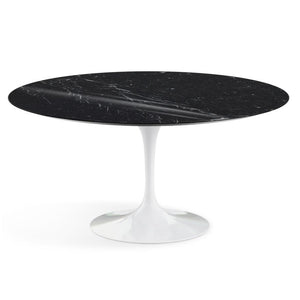 Saarinen 60" Round Dining Table Dining Tables Knoll White Nero Marquina Coated Marble 