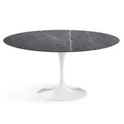 Saarinen 60" Round Dining Table Dining Tables Knoll White Grigio Marquina marble, Satin finish 