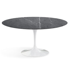 Saarinen 60" Round Dining Table Dining Tables Knoll White Grigio Marquina marble, Satin finish 
