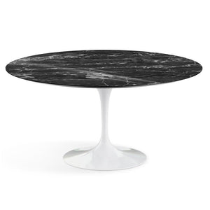 Saarinen 60" Round Dining Table Dining Tables Knoll White Portoro marble, Shiny finish 