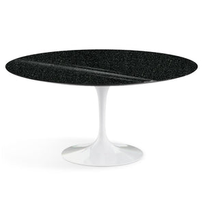 Saarinen 60" Round Dining Table Dining Tables Knoll White Black Andes Granite 
