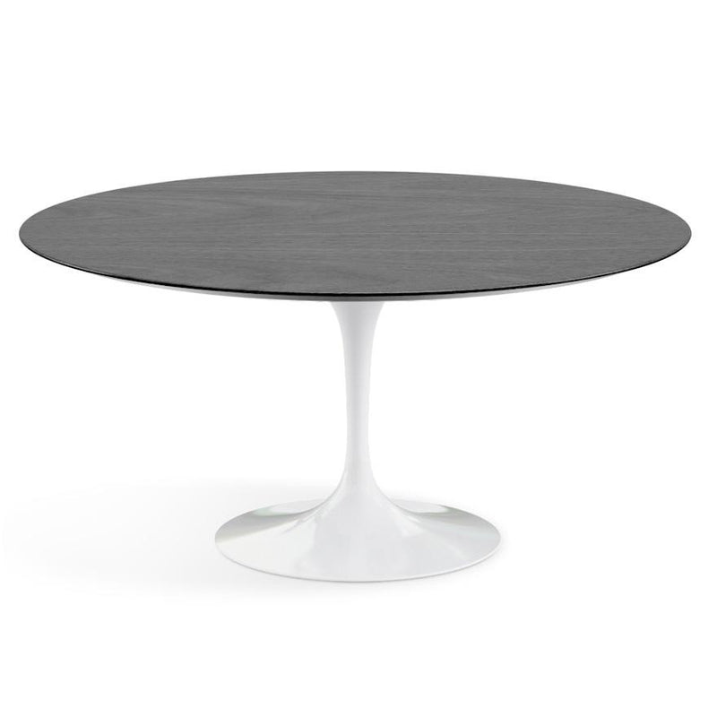 Saarinen 60" Round Dining Table Dining Tables Knoll White Ebonized Walnut 