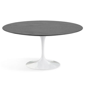 Saarinen 60" Round Dining Table Dining Tables Knoll White Ebonized Walnut 