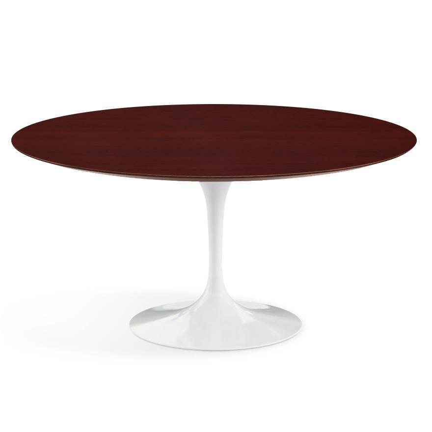 Saarinen 60&quot; Round Dining Table Dining Tables Knoll White Reff Dark Cherry 