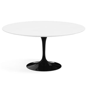 Saarinen 60" Round Dining Table Dining Tables Knoll Black White laminate, Satin finish 