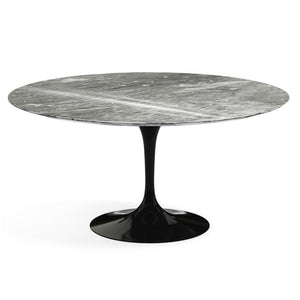 Saarinen 60" Round Dining Table Dining Tables Knoll Black Grey Coated Marble 