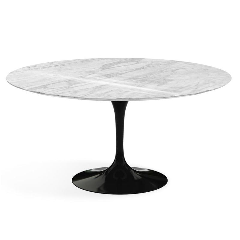 Saarinen 60" Round Dining Table Dining Tables Knoll Black Carrara Coated Marble 