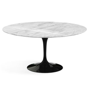 Saarinen 60" Round Dining Table Dining Tables Knoll Black Carrara Coated Marble 