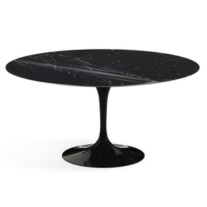 Saarinen 60" Round Dining Table Dining Tables Knoll Black Nero Marquina Coated Marble 