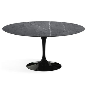 Saarinen 60" Round Dining Table Dining Tables Knoll Black Grigio Marquina marble, Satin finish 