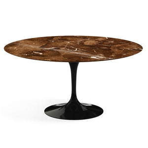 Saarinen 60" Round Dining Table Dining Tables Knoll Black Espresso marble, Shiny finish 