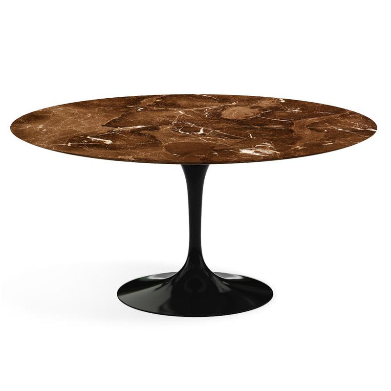 Saarinen 60" Round Dining Table Dining Tables Knoll Black Espresso marble, Satin finish 