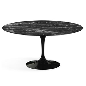 Saarinen 60" Round Dining Table Dining Tables Knoll Black Portoro marble, Shiny finish 