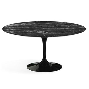 Saarinen 60" Round Dining Table Dining Tables Knoll Black Portoro marble, Satin finish 