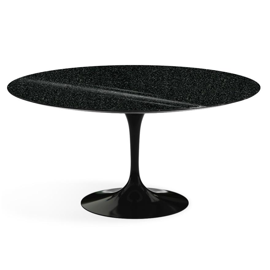 Saarinen 60&quot; Round Dining Table Dining Tables Knoll Black Black Andes Granite 